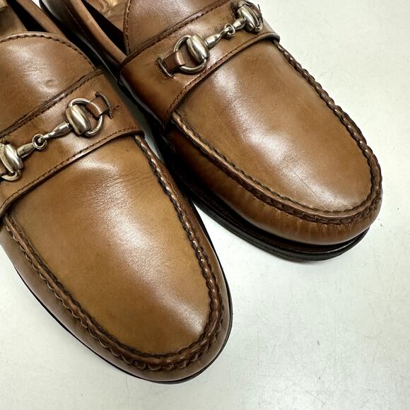EXCELLENT Rancourt & Co. Horsebit Loafers UNWORN HEELS Tan Calf Handsewn USA 11 - Picture 8 of 12